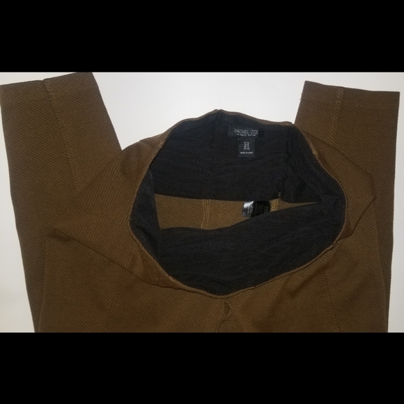 Rachel Zoe STRETCH Skinny Cigarette Pants Tummy Control Waistband Leggings Brown - Picture 4 of 6